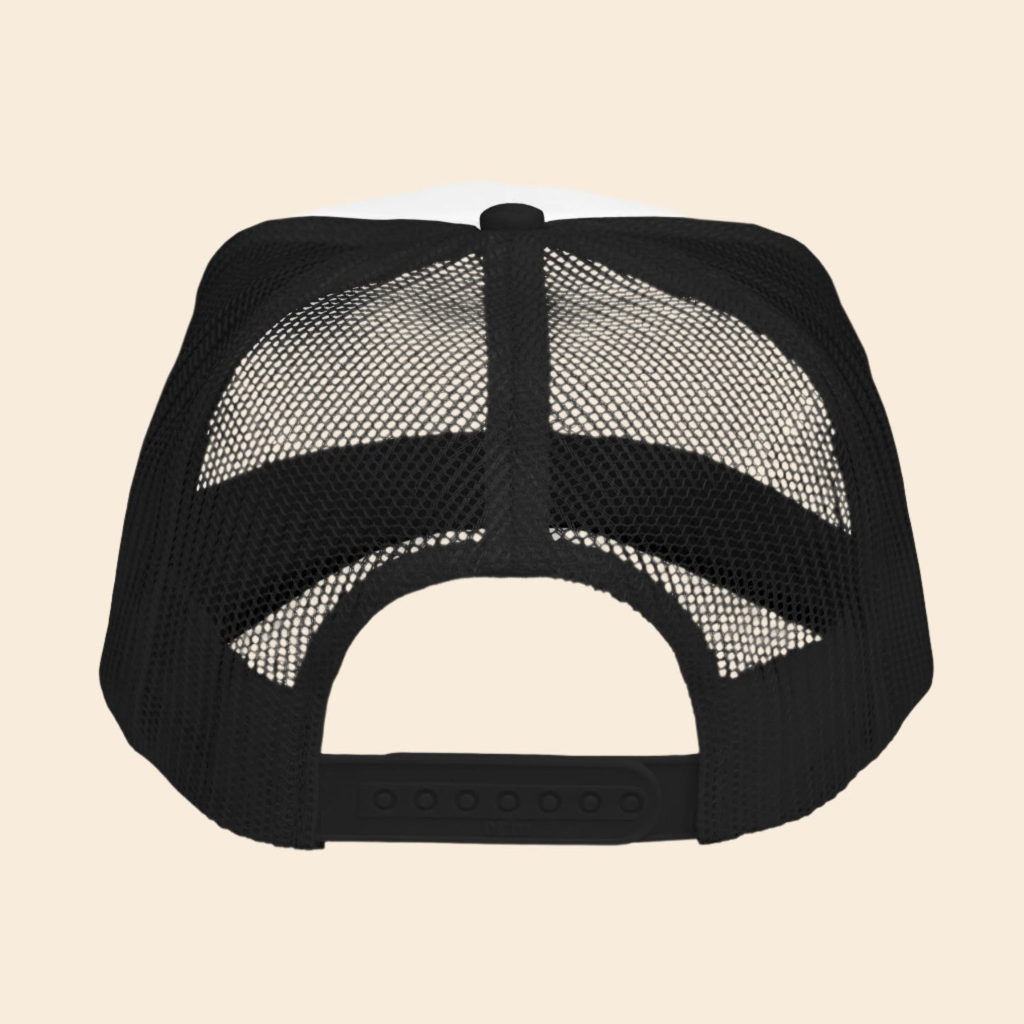 Black mesh cap on a white background
