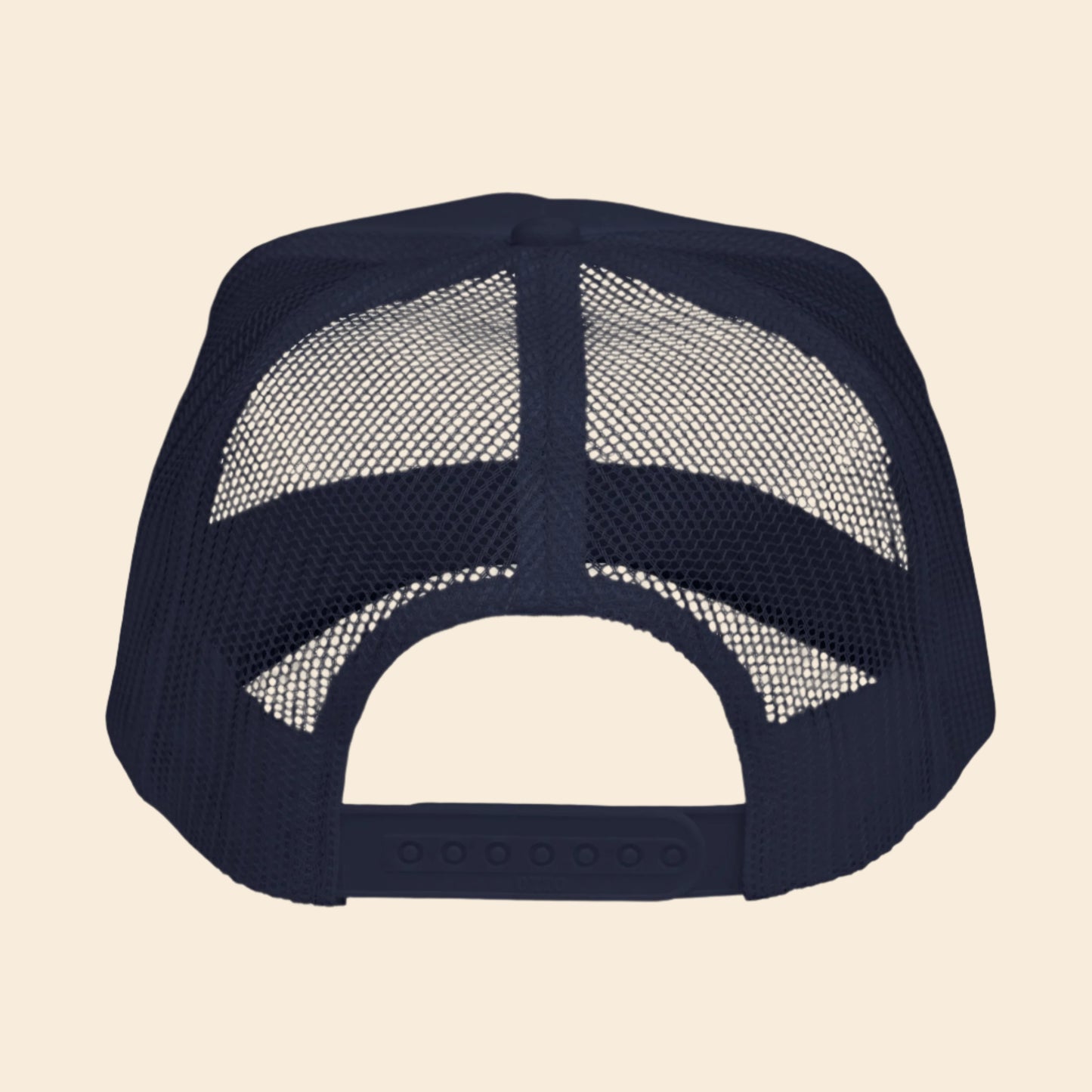 Navy blue mesh cap on a white background